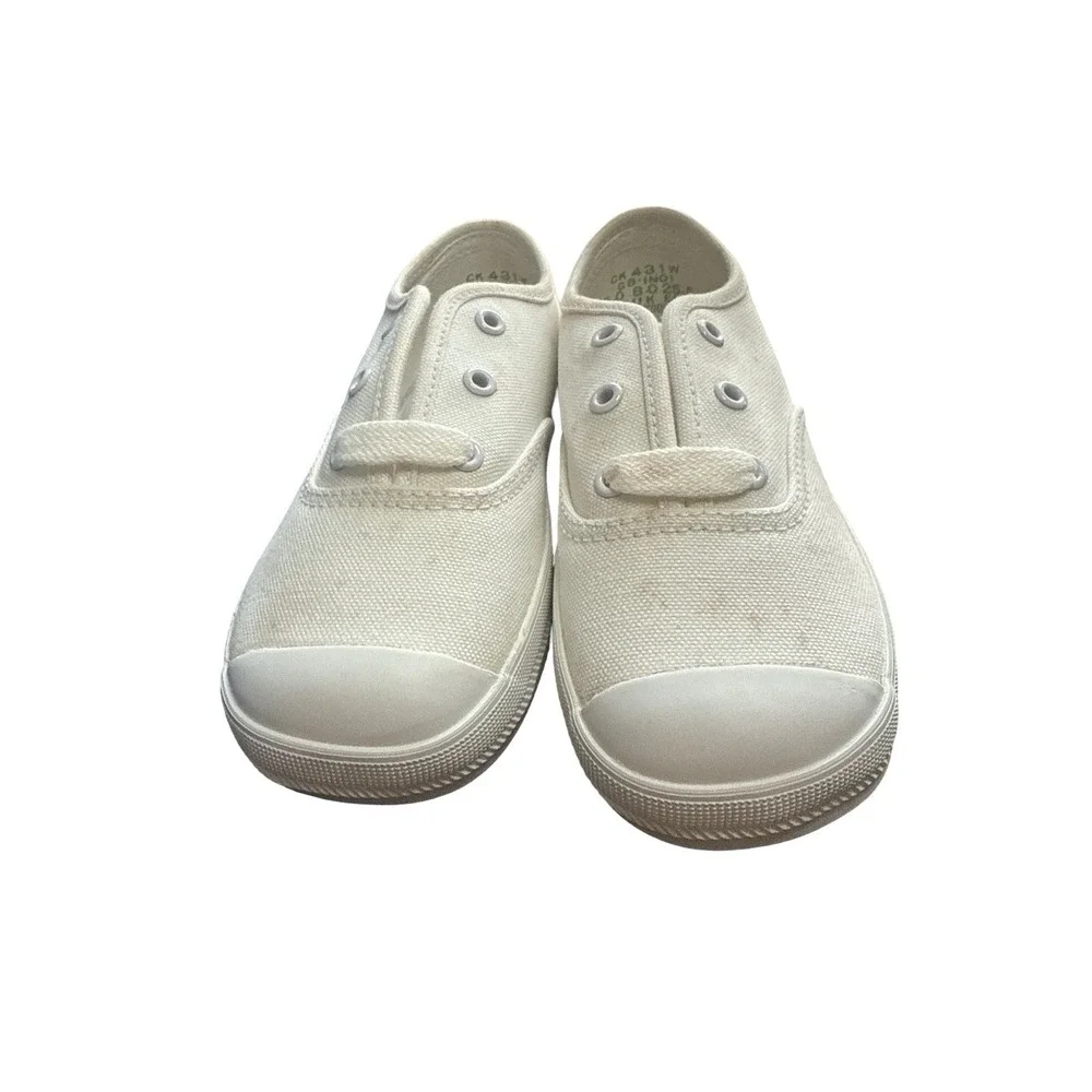 Vintage Childs white canvas KEDS sz 9 W new with‎ defects marks